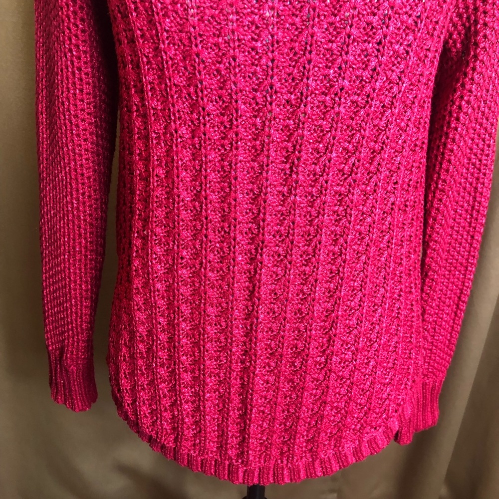 Calvin Klein Red long Sleeve Cable Knit Sweater - Picture 2 of 15